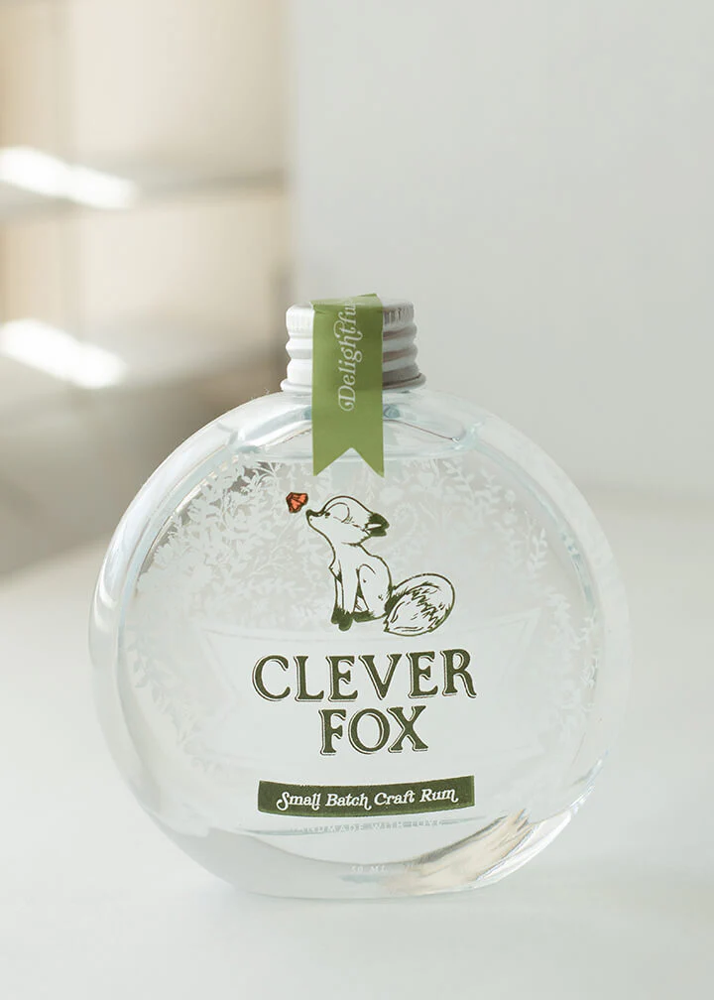 Beautiful Mini Alcohol Bottles - Clever Fox Rum Nips - Silver 50ml