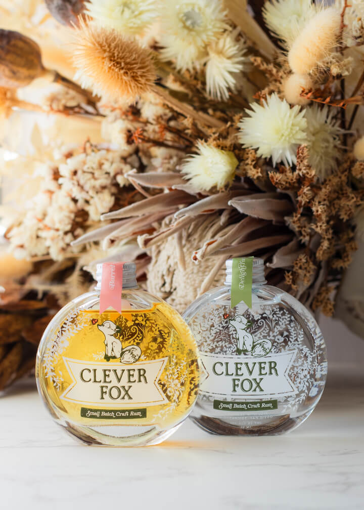Beautiful Mini Alcohol Bottles - Clever Fox Rum Nips - Silver 50ml