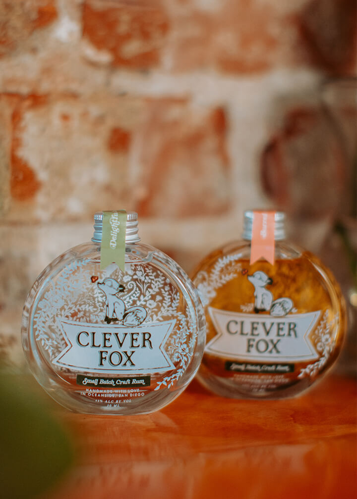 Beautiful Mini Alcohol Bottles - Clever Fox Barrel Aged Rum Nips